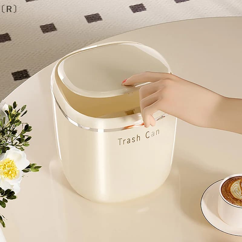maveraRṁMini Pressa Pattumiera Cestino della spazzatura da tavolo Tavolo per la casa Bidoni per rifiuti in plastica Forniture per ufficio Bidoni della spazzatura Scatola per articoli vari
