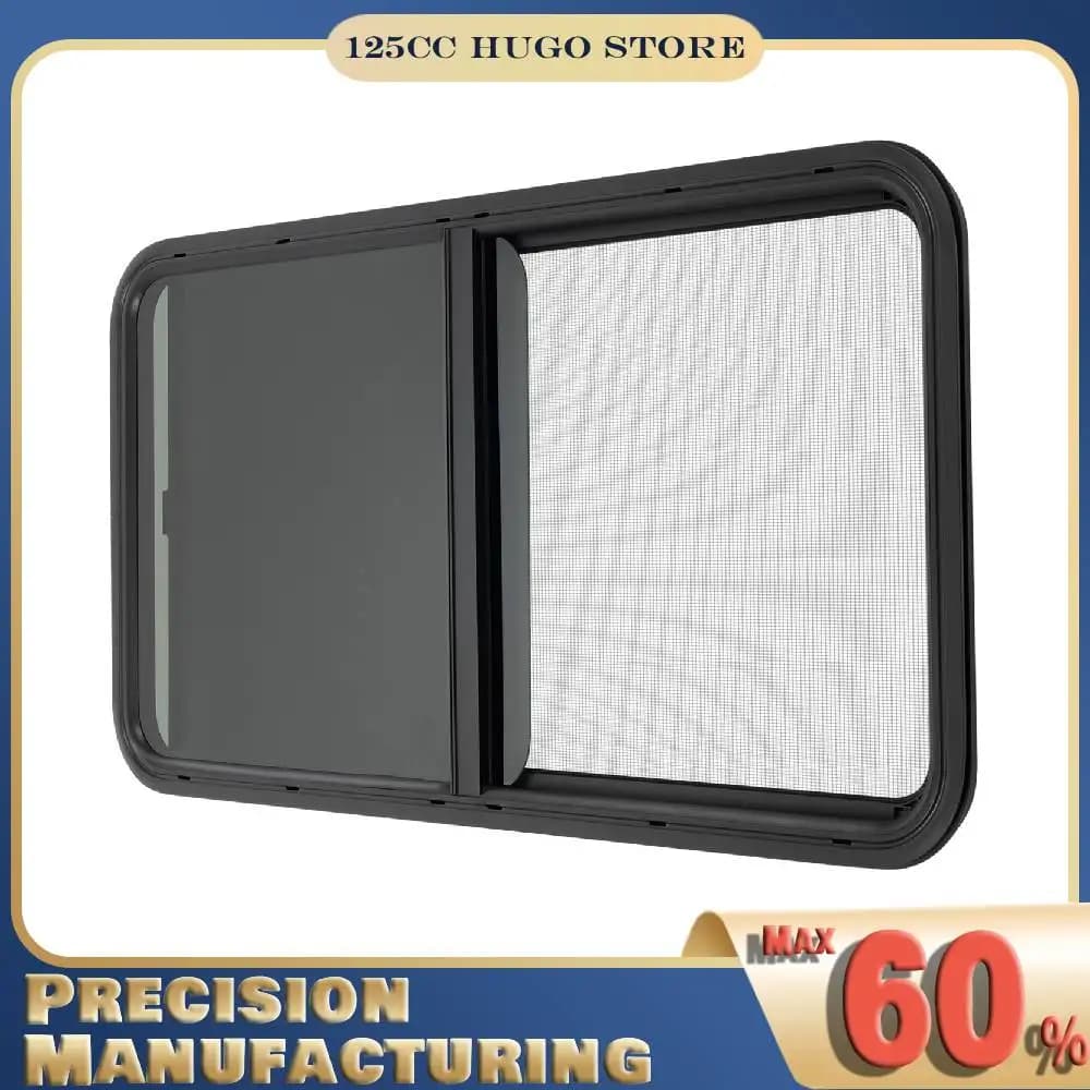 Sliding window for campers with coating ring, sliding ventilation window for rounded corner caravan from 42 * 12 inch/42 * 22 inch