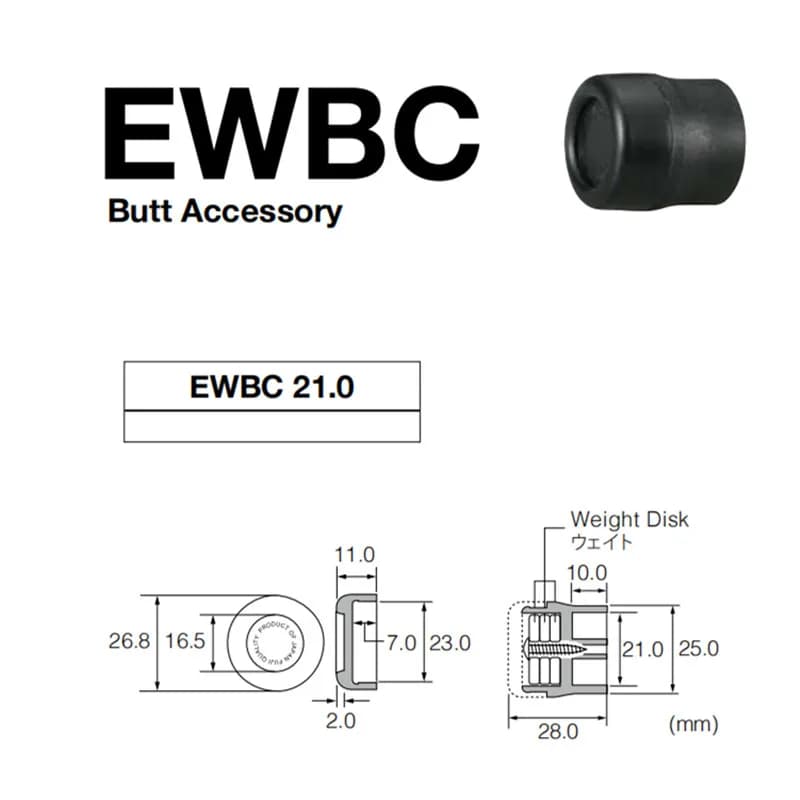 BR Wi & Wa FUJI EWBC End Cap Over the Butt Type Economy Weight Balancer Cap