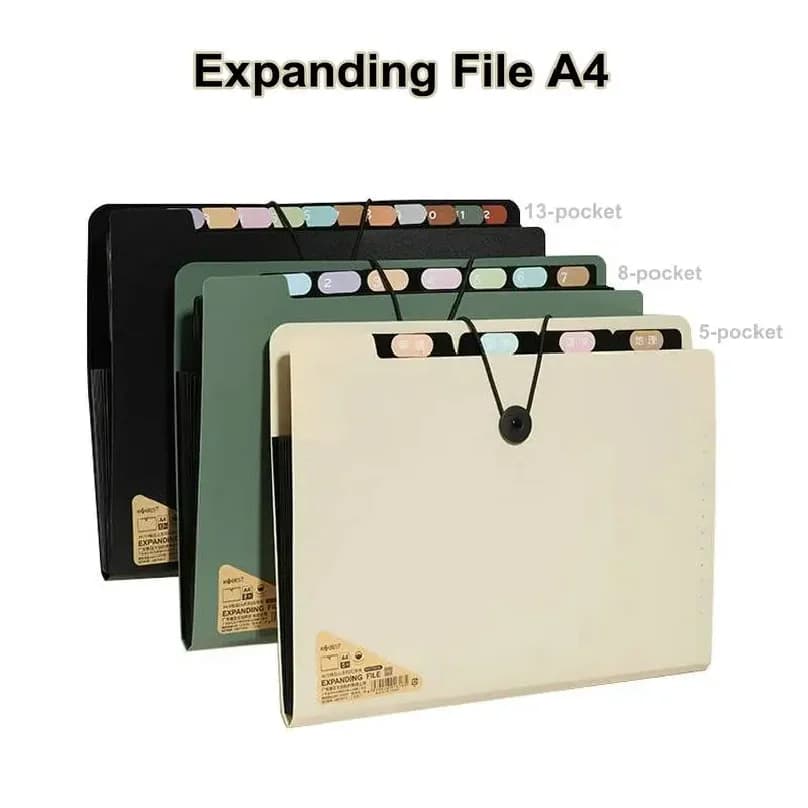Storage bag Expanding File Folder A4 Paper Organizer Classification Pocket File Organizer Horizontal A4 Folder For Document