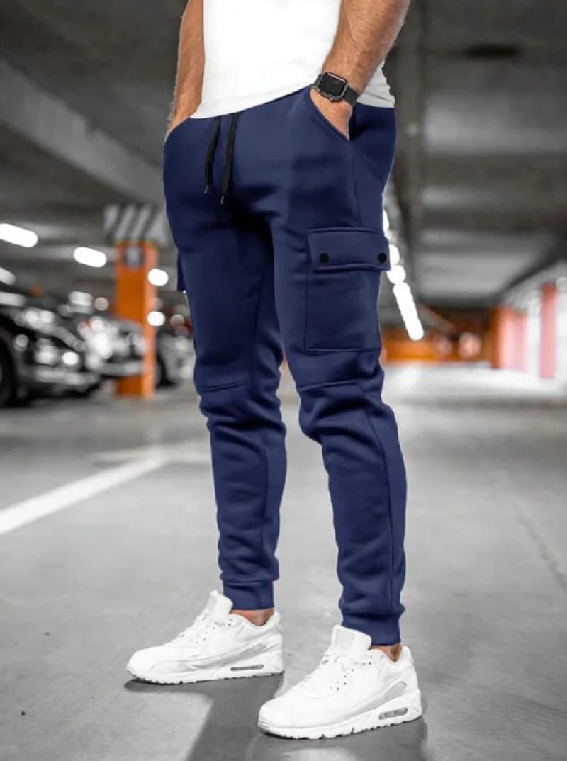 Casual fitness trousers with multi-tasted spring and autumn men's coulisse and working pants for men's sportswear