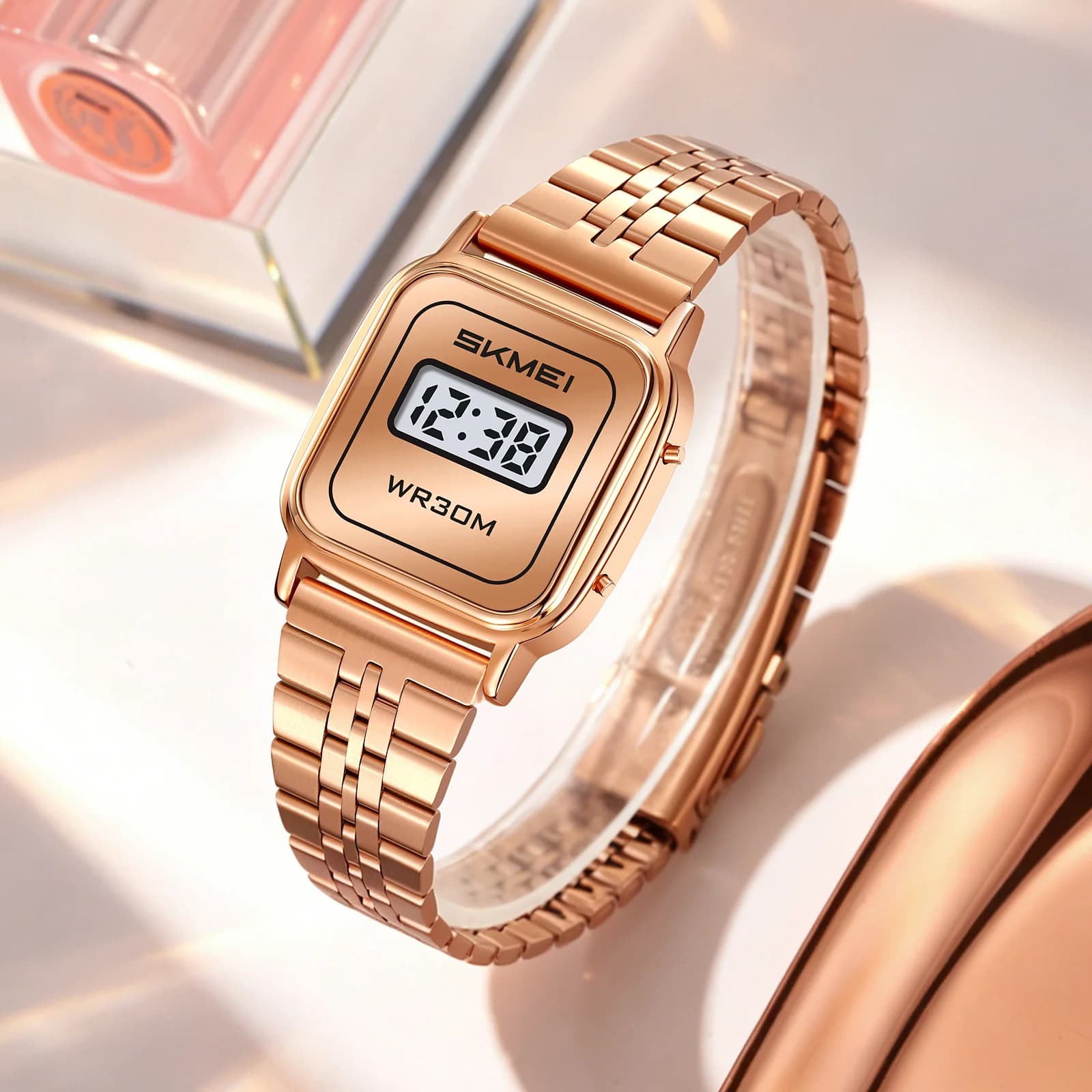 SKMEI 2589 Elegant Women's Digital Watch 30M Waterproof Luxury Electronic Women Wristwatch Lady Vintage Clock Time Date Display