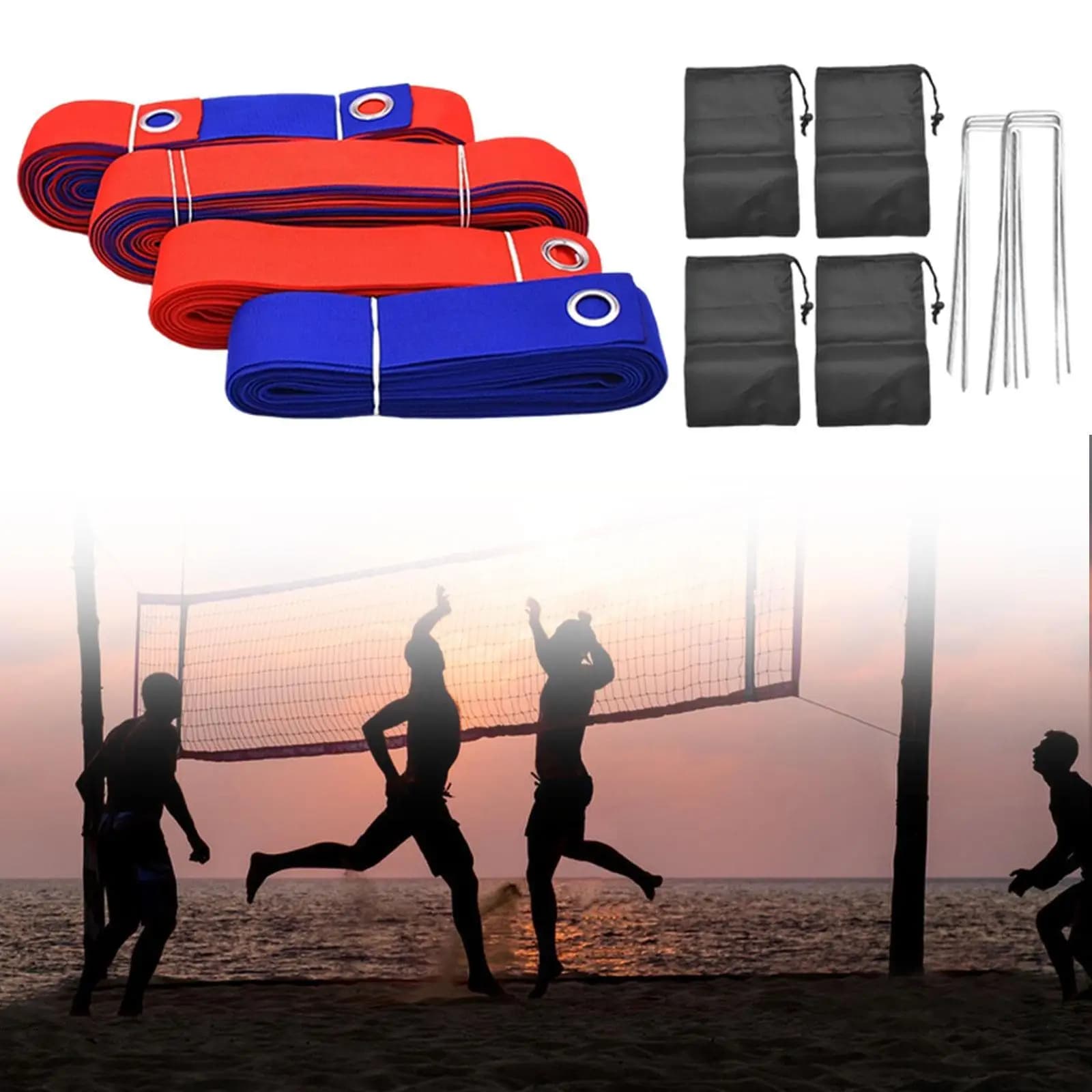 Demarcation Line for Beach Volley weatherproof, Improved Professional Version, Visible Marking