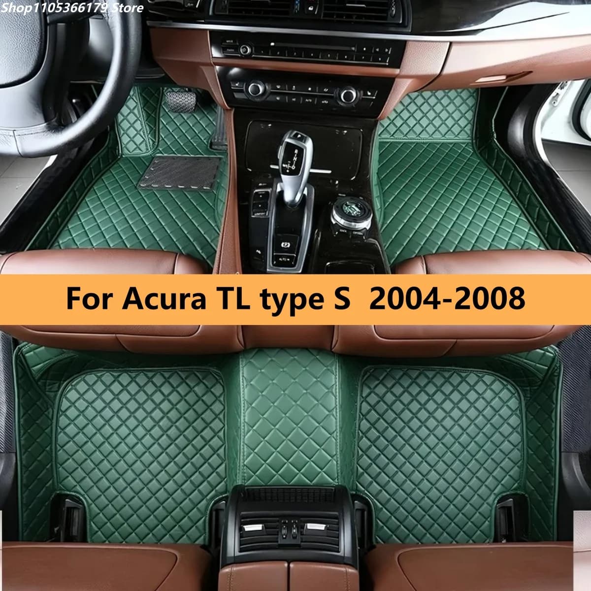 Tappetini per Auto in Pelle Compatibili con Acura TL Type S 2004-2008, Set Completo di Tappeti per Veicoli