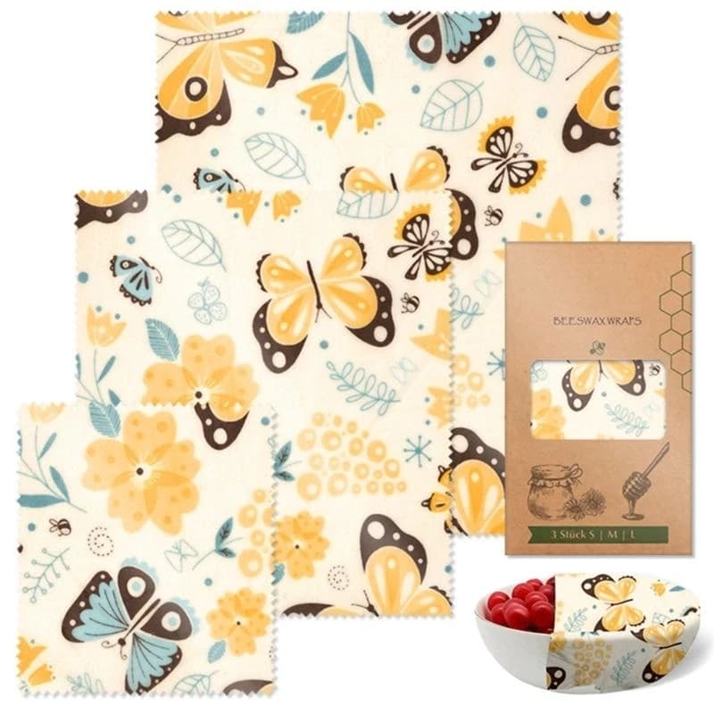J0MC Multipurpose Beeswaxs Wraps 3 pezzi Set per freschezza Wapping and Caricch