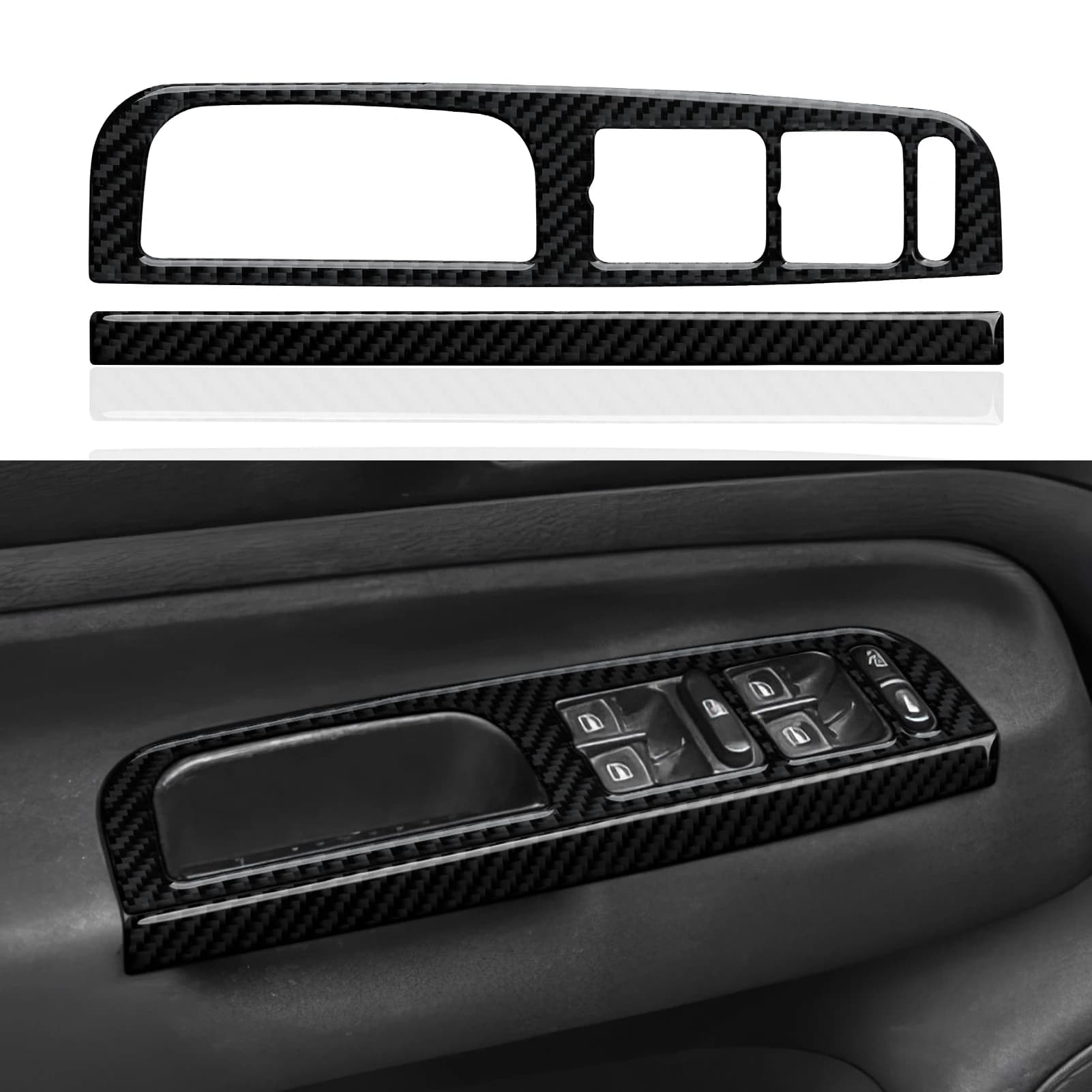 Per VW Jetta A4 Bora Golf IV MK4 R32 GTI Variante (1997-2005) Trim, pannello interruttori alzacristallo auto, adesivo interno in fibra di carbonio.