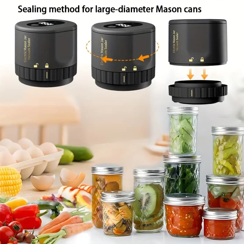 Flash sale Electric Vacuum Mason Jar Vacuum Sealing Kit - Contains Sealing Lids, Suitable For Wide Mouth And Regular Mouth Mason Jars, Food Preservation Vacuum Sealer For Home Preservation.