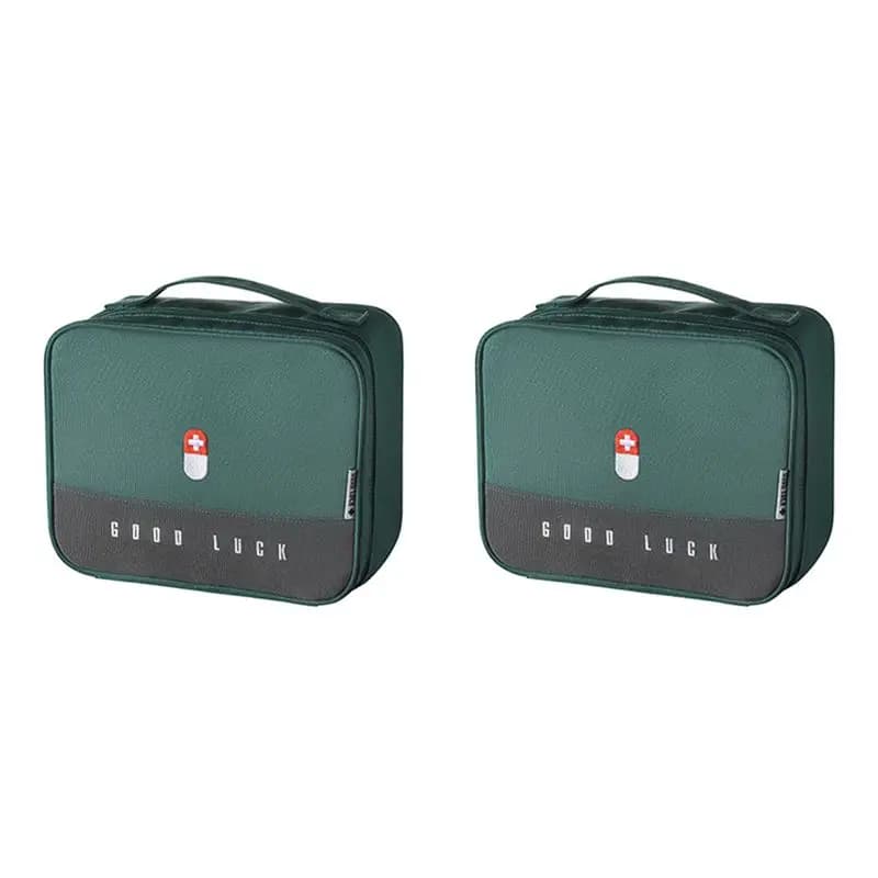FFYY-10X Borsa portaoggetti portatile Kit di pronto soccorso multifunzionale per escursionismo, backpacking, campeggio, viaggi, auto e ciclismo Verde