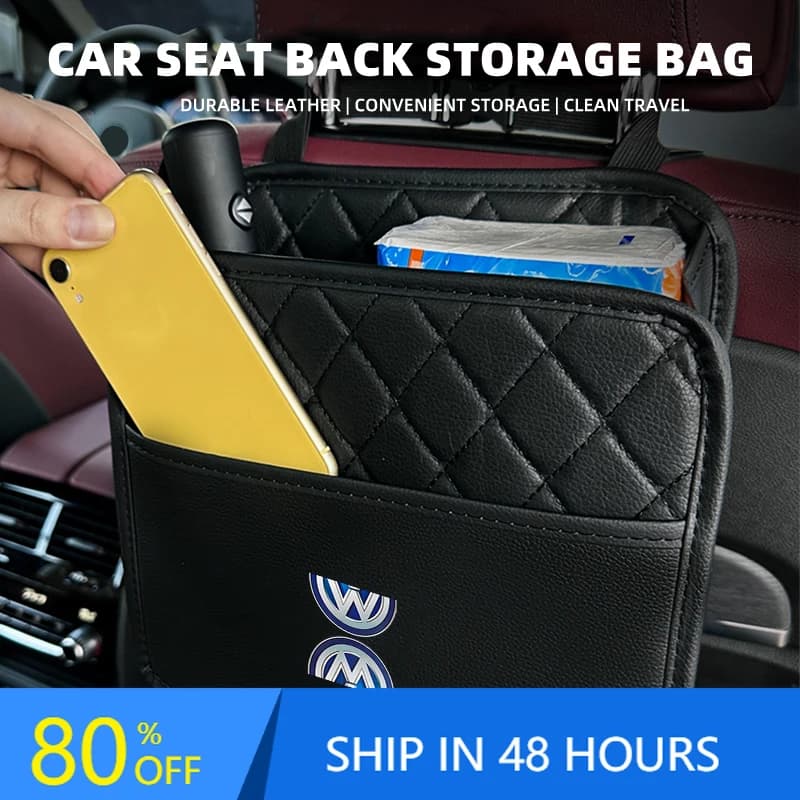 Nuove Borse Portaoggetti in Pelle di Lusso per Sedile Posteriore Auto, Organizer Sospeso, Accessori Auto per Volkswagen VW Jetta Scirocco Polo 6R Rline