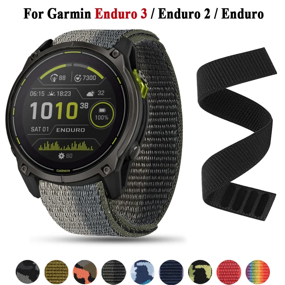 26/22mm Sport Loop nylon strap for Garmin Enduro 3 2 Fenix 8 7 6 5X Plus lightweight bracelet Forerunner 935 965 955 strap