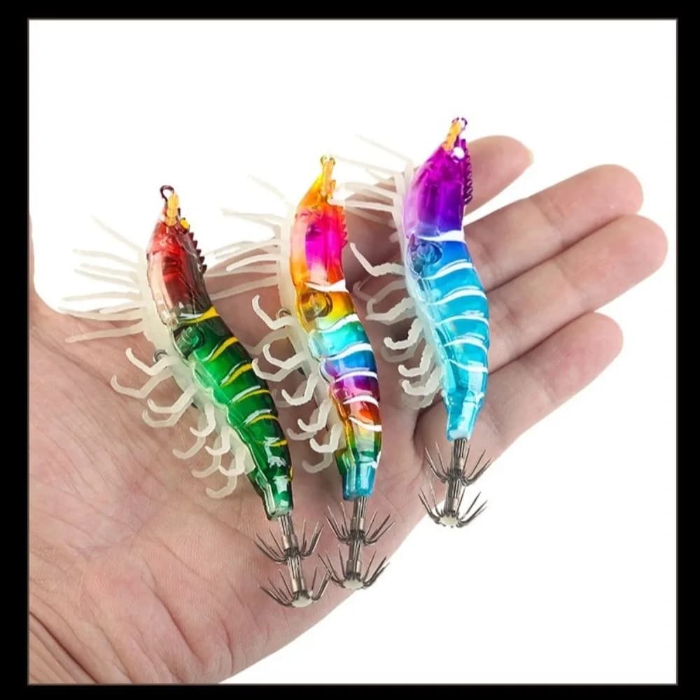 Esca Artificiale per Calamari 105mm 11g, Luminosa Orizzontale, Tipo Polpo a Zampe, Esca Rigida per Pesca in Mare