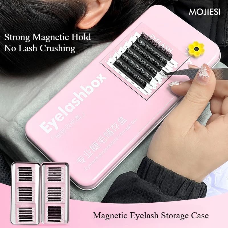 Women's magnetic eyelash box, storage tool for extension fake eyelashes, magnetic eyelash strips, magnetic band