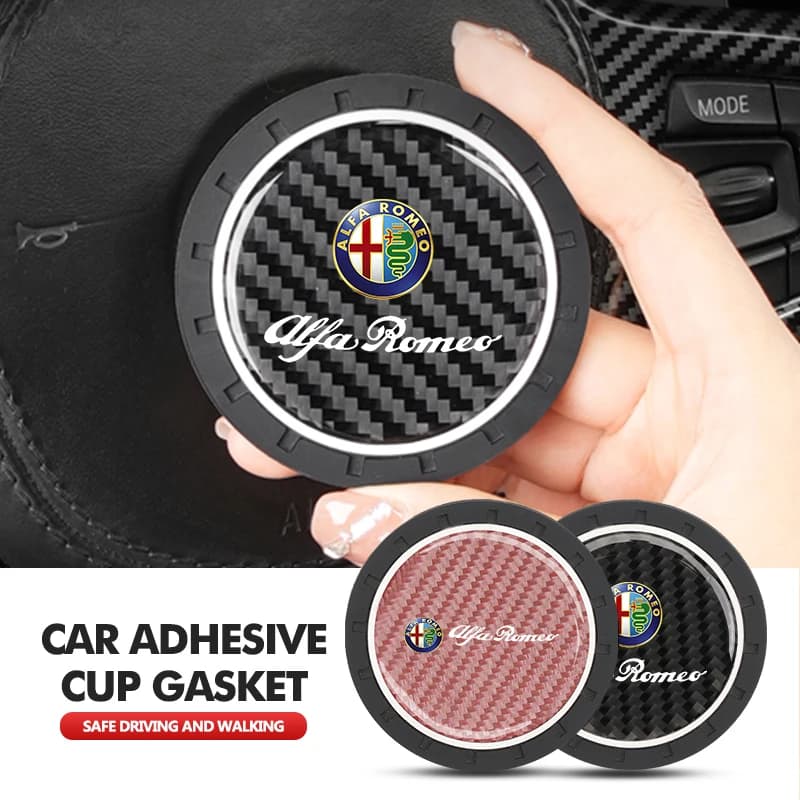2026 Adesivo Caldo Auto Tazza di Acqua Pad Portabevande Zerbino Decorazione Accessori Per Alfa Romeo Giulia 147 Mito 156 159 166 GT Stelvio