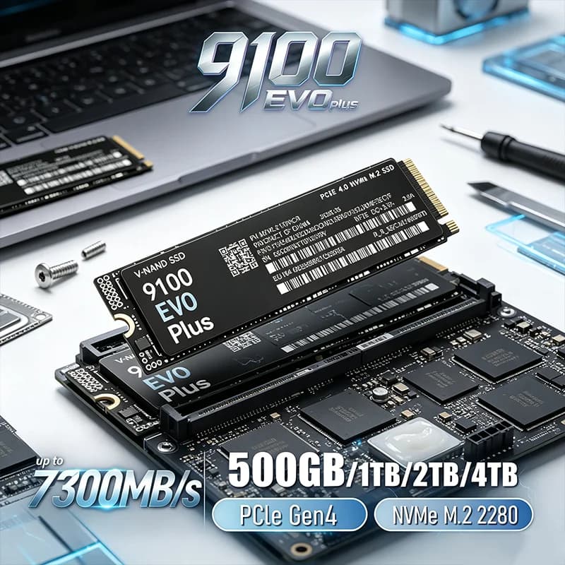 NVMe M.2 2280 SSD NEW 9100EVO Plus 500GB 1TB 2TB 4TB 7300MBs TLC NAND High Speed Storage For PS5 Laptop Desktop Low Power