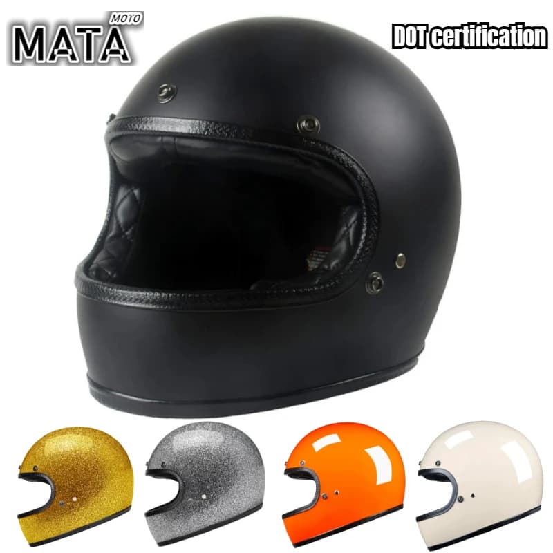 Casco integrale in fibra di vetro Dot Moto Racing Capacete De Moto Motociclista Para Motocross Kask Casco Nero opaco