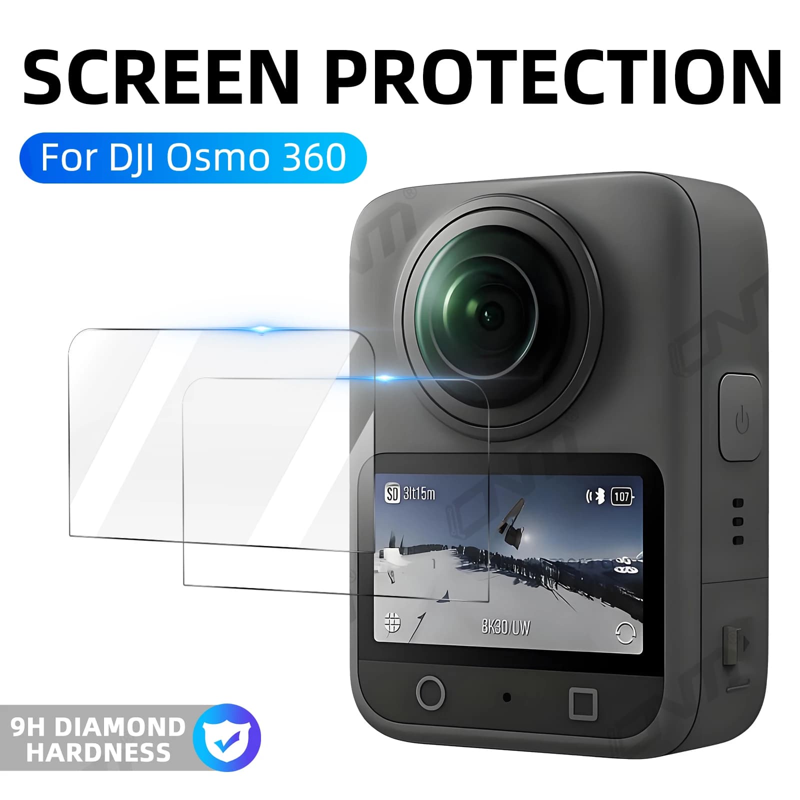 Proteggi schermo in vetro temperato, pellicola protettiva antigraffio HD per display fotocamera DJI Osmo 360