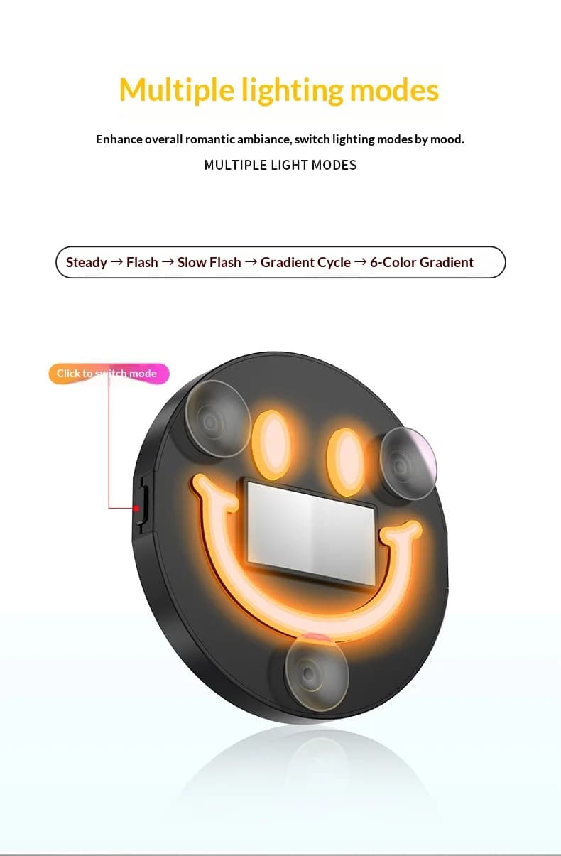Finestra triangolare wireless ad energia solare con luce al neon decorativa a sei colori, luce ambientale interna a LED per veicoli