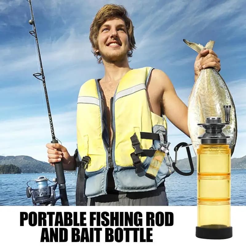 Fishing hook Organizer Portable Fishing Equipment Bottle Multifunctional Tool Supplies with Carabiner Transparent bait containers