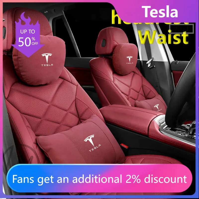 For Tesla Model 3 Y S Model X Car Headrest Neck Support Seat Soft Neck Pillow Automobile Tesla Car Pillow Neck Rest Cushion