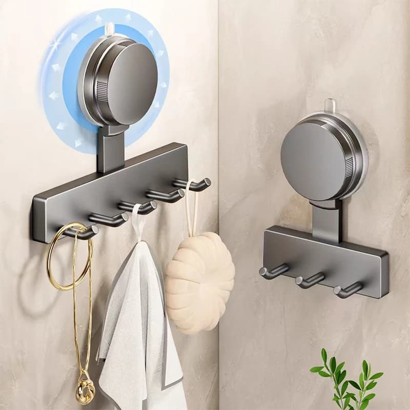 Suction Cup Punch-free Abs Hook Strong Load-bearing Bathroom Wall-mounted Door Rear Hanger Bathroom Towel Rack