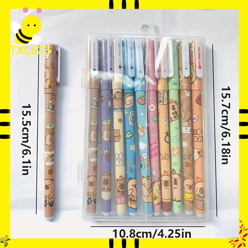 Capibala 10 pezzi penna gel set cartone animato penna colorata 0,5 mm dieci colori fai da te penna tenuta a mano regali di cancelleria per ufficio per l'apprendimento degli studenti