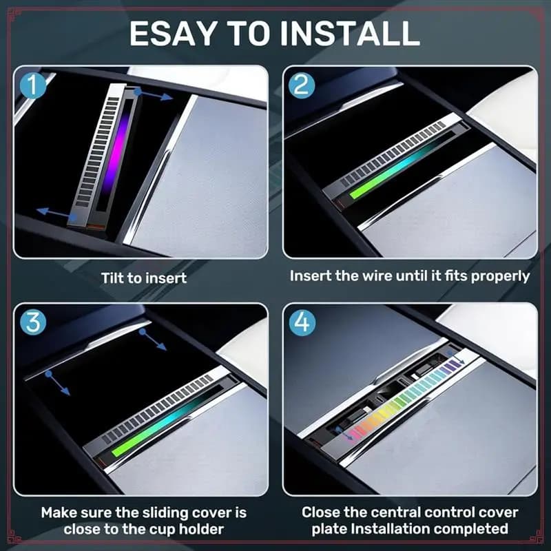 Docking station Hub USB con luce RGB per Tesla Model Y Juniper Model 3 Highland 2025 Caricatore cavo retrattile multiporta