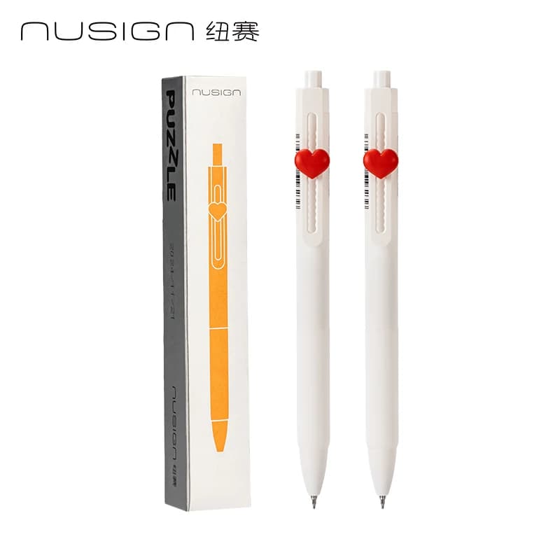 NUSIGN Heartfelt Penna neutra Combinazione fai-da-te Pressa Asciugatura rapida Inchiostro nero Splicing personalizzato Firma Guaina in gomma morbida