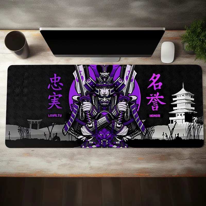 Japanese samurai cool anime large gaming mouse pad HD keyboard pad desktop mat natural rubber anti-slip Office desk accessory