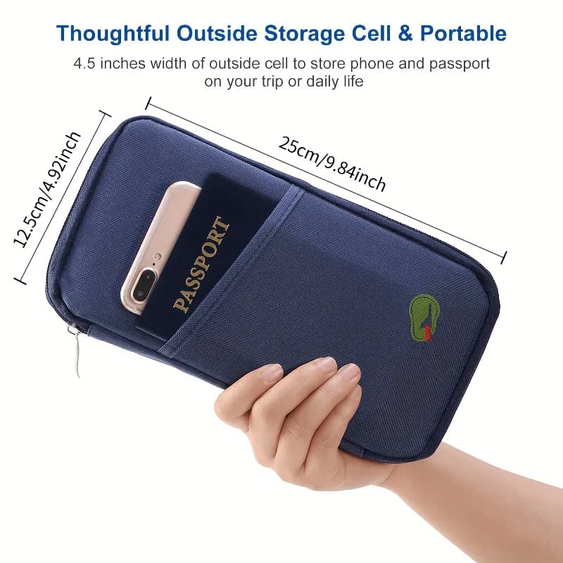 Porta passaporto da viaggio Porta documenti da viaggio in stile portafoglio multifunzionale Borsa organizer per portafoglio per passaporto stile donna da uomo
