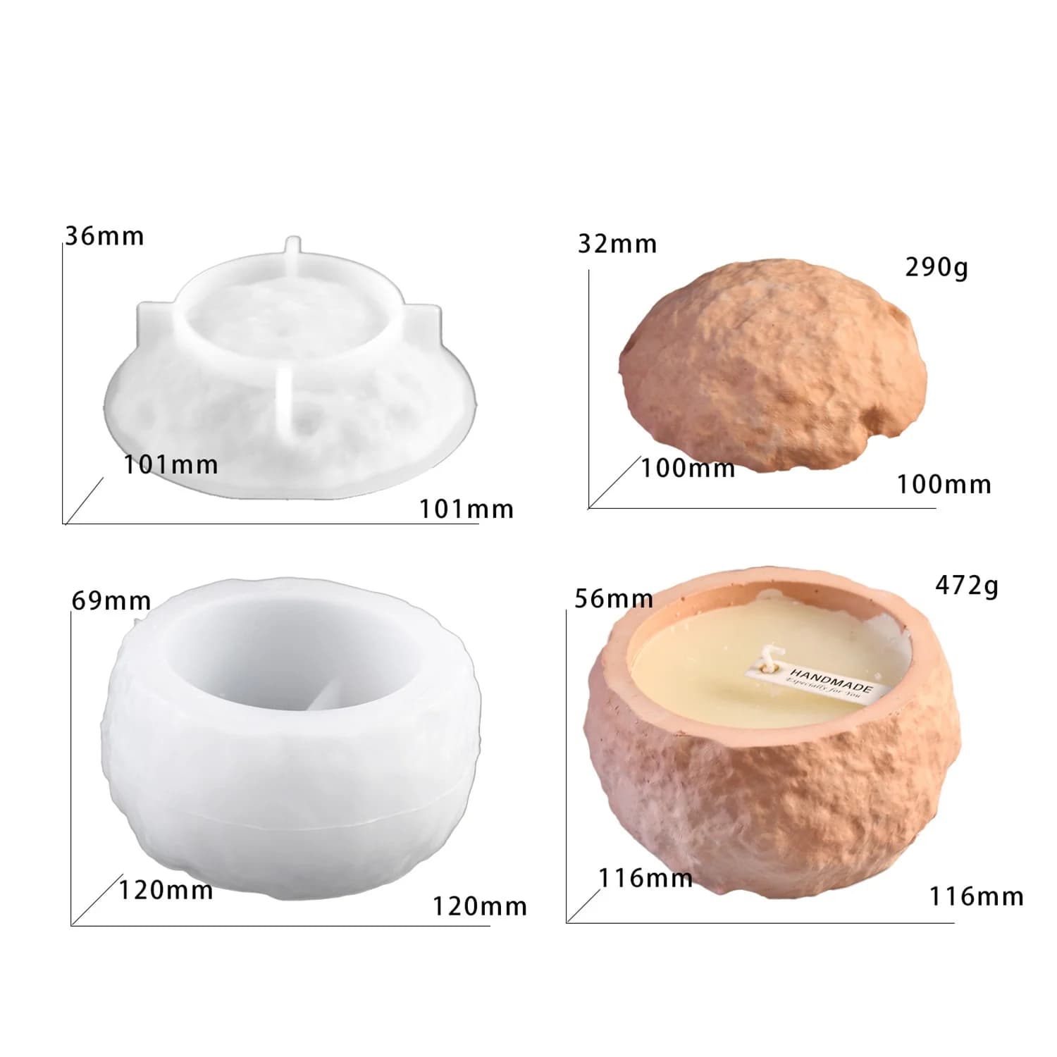 Stampo in silicone fai da te per resina, serie spaziale, scatola portaoggetti a forma di luna, stampo per gesso, portacandele, stampo per decorazioni fatte a mano
