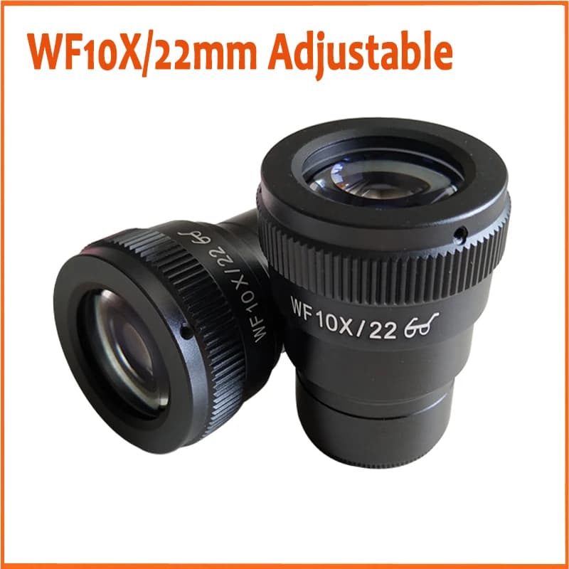 Oculare Regolabile WF10X 22mm per Microscopio Biologico Stereo da Laboratorio, Lente con Punto Oculare Alto, Interfaccia da 30mm con Scala di Lettura Micrometrica