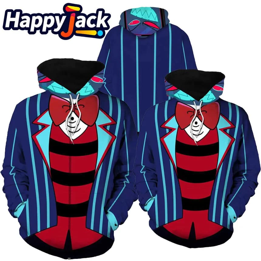 Vox Anime Boss Cosplay Hoodie Dress Casual Hoodie Printed 3D Pullover Adult Halloween Carnival Party Clothing