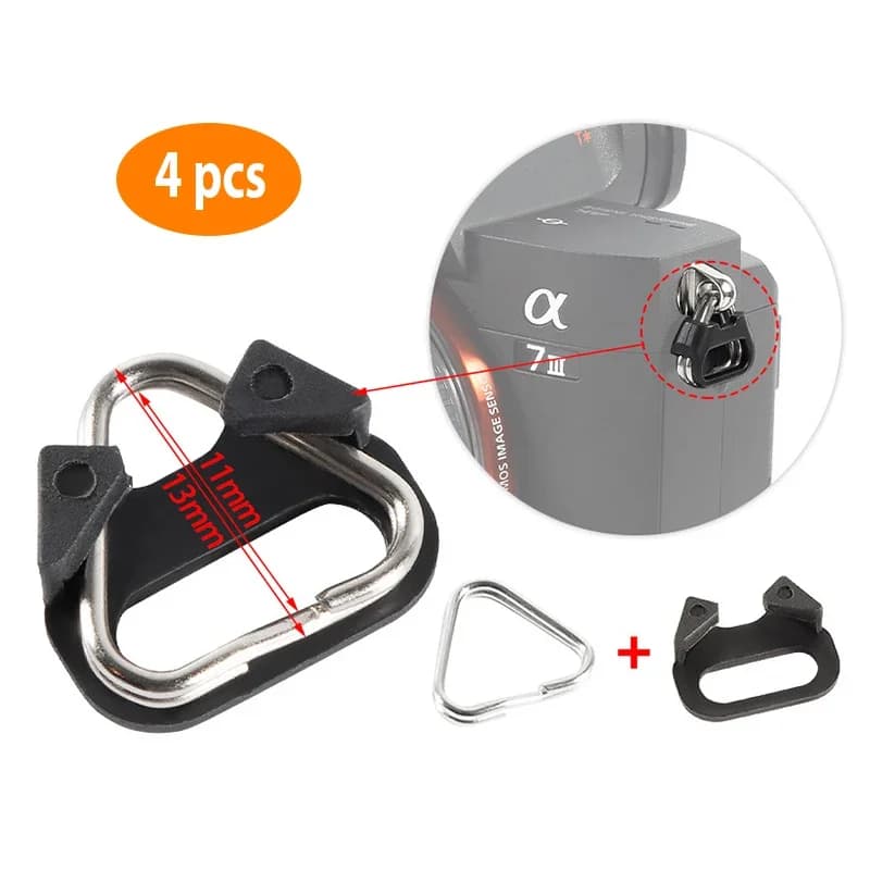 4PCS Belt Hook Camera Shoulder Strap Triangle Split Ring Replacement Camera Buckle Accessories For Fujifilm Olympus Pentax