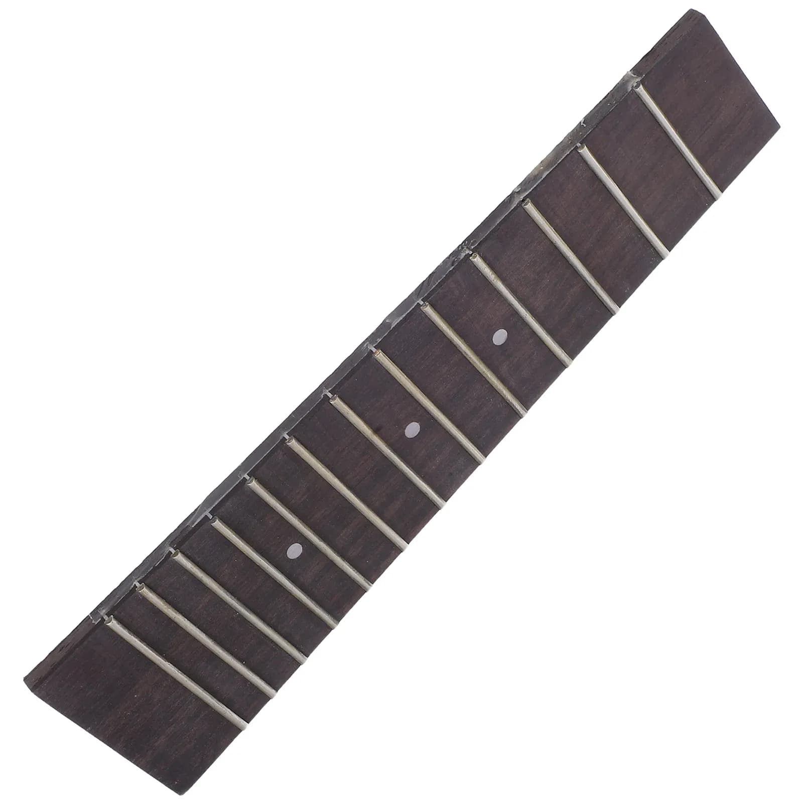 Tastiera in Palissandro per Ukulele, 13 Tasti, Legno Naturale Scuro per Ukulele Soprano e Concerto da 17 e 21 Pollici