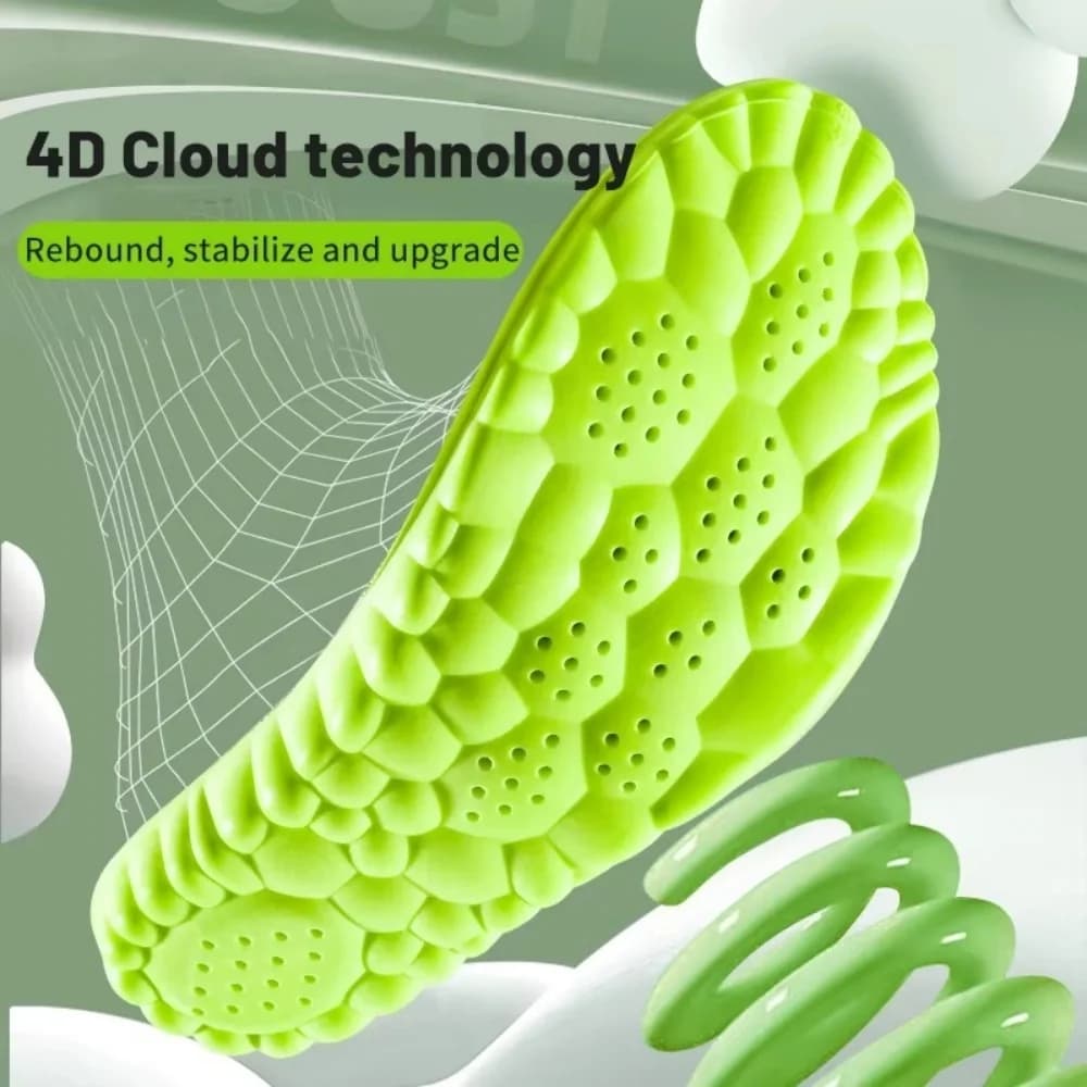 Solette Sportive Morbide con Tecnologia 4D Cloud, Anti-odore e Traspiranti, per Scarpe da Fitness, Uomo e Donna, Ideali per Camminare, Escursionismo e Saltare alla Corda