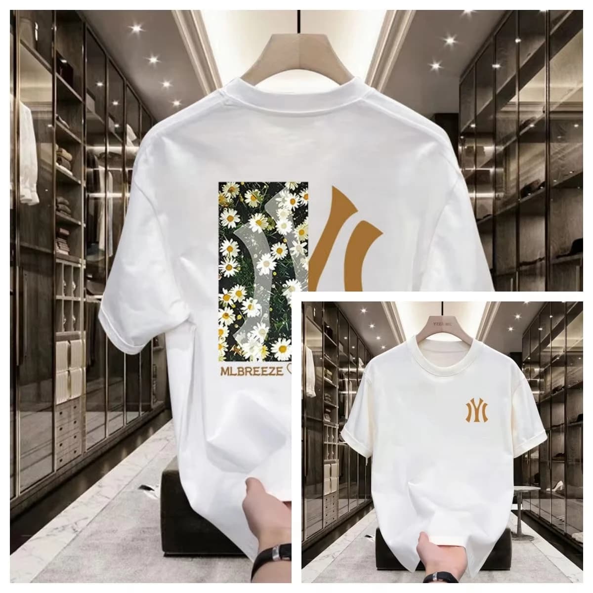 2026 Spring/Summer New Pure cotton men's short-sleeved T-shirt, loose round-neck luxury top