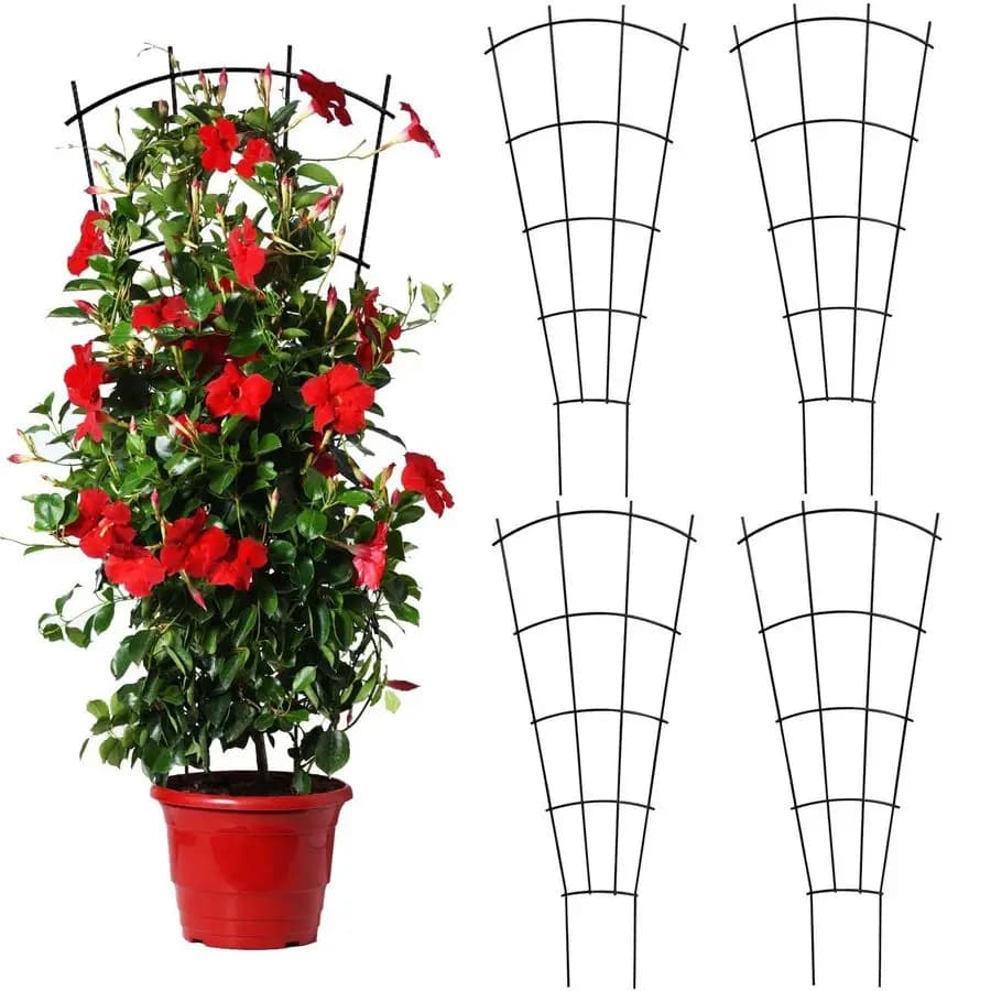 Set of 32 interior plant tralicci, metal traliccio for outdoor climbing plants, traliccio for flower pots with black coating
