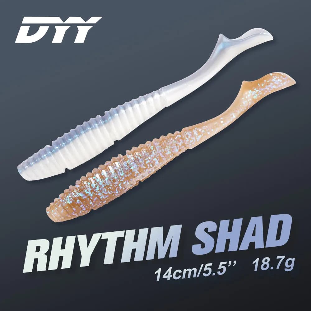 DYY-esca morbida artificiale per luccio Bass, Shad, Wobblers in Silicone, testa piombata, esca persico, esca luccio Swimbait, 14cm, 18.7G, 5 pezzi