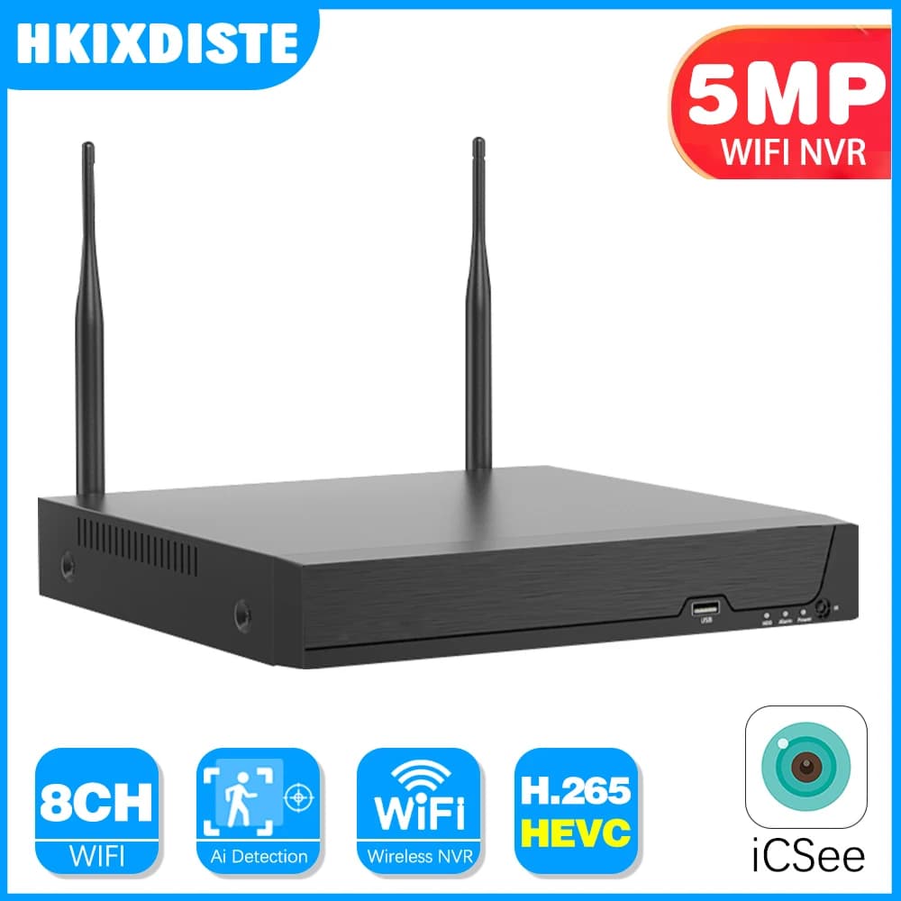 ICsee 8CH H.265 HD 5MP Wireless NVR Registratore per ICSEE XMEYE WIFI sistema di telecamere cctv Supporto 5MP/2MP/1080P Wifi Telecamera di rete