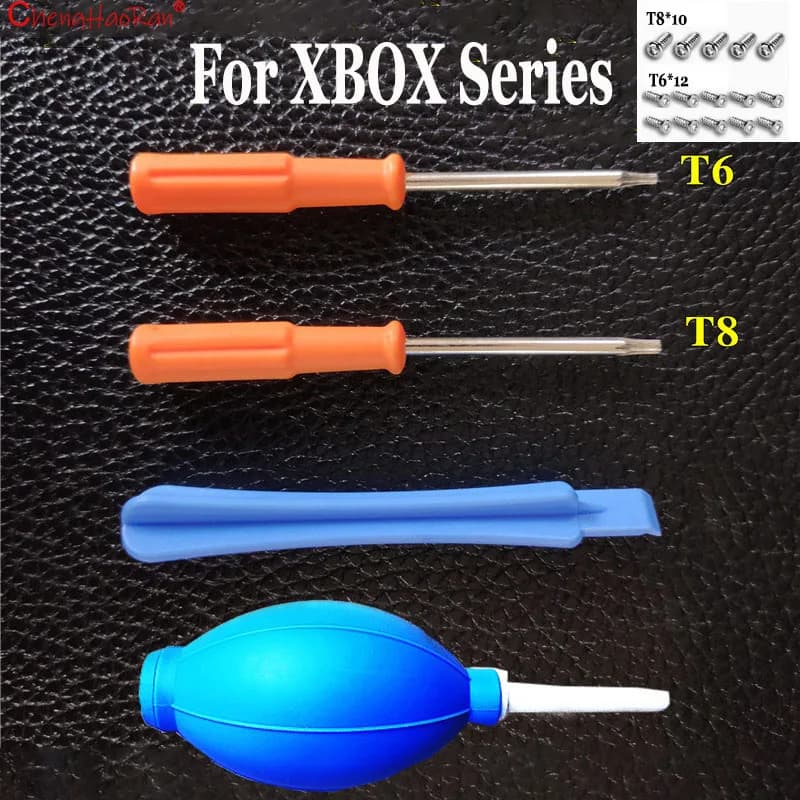 1Set Kit di strumenti di gioco per controller serie Xbox Torx T8 T6 cacciavite strumento di riparazione a strappo con viti T6 T8 palla che soffia polvere