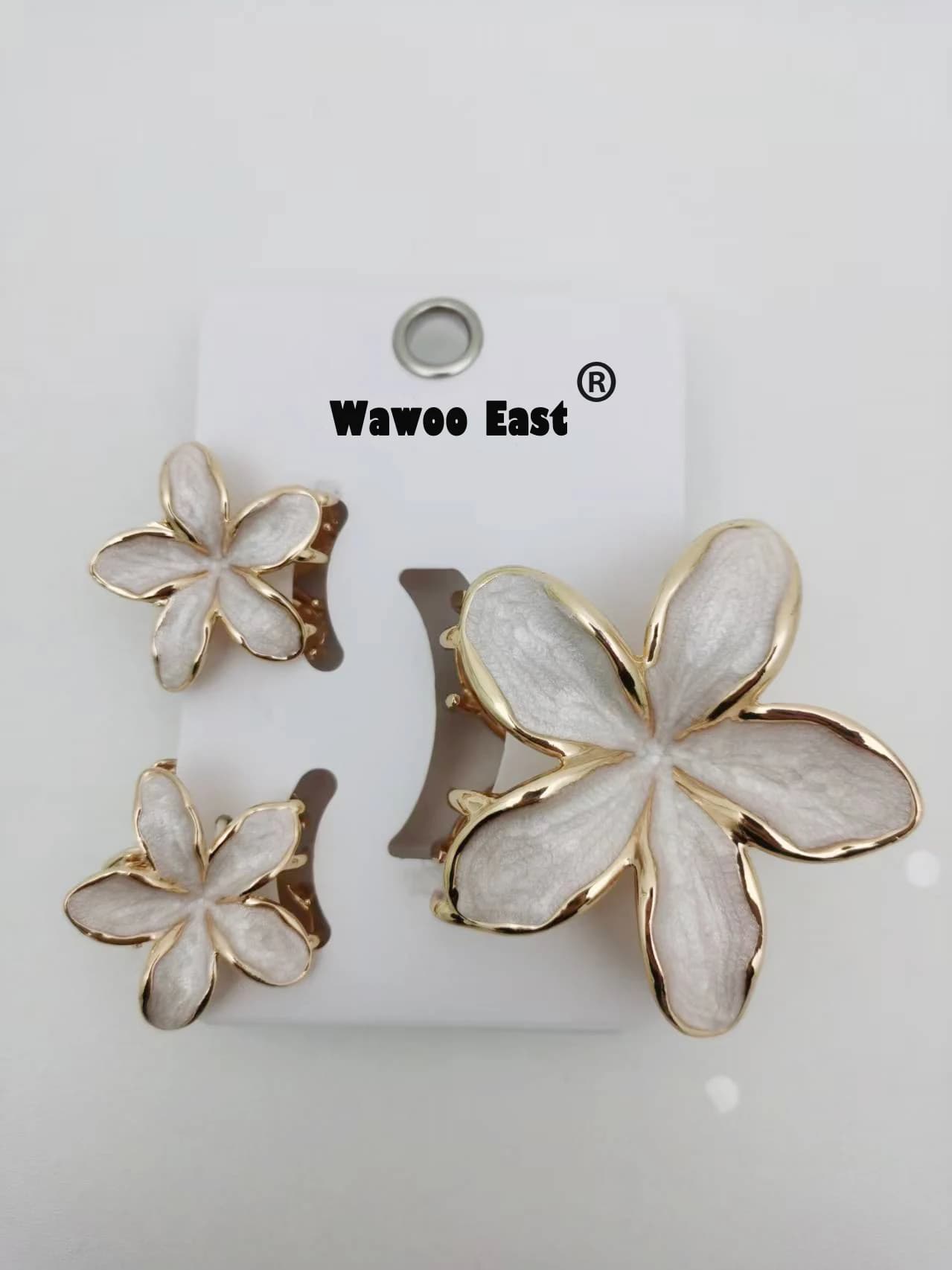 3 Pz/set In Lega di Zinco Smalto Fiore di Giglio Clip di Capelli Artiglio 8 cm * 1 + 4 cm * 2 Summer Beach Vocation Copricapi Accessori Per Capelli Svegli per la Ragazza