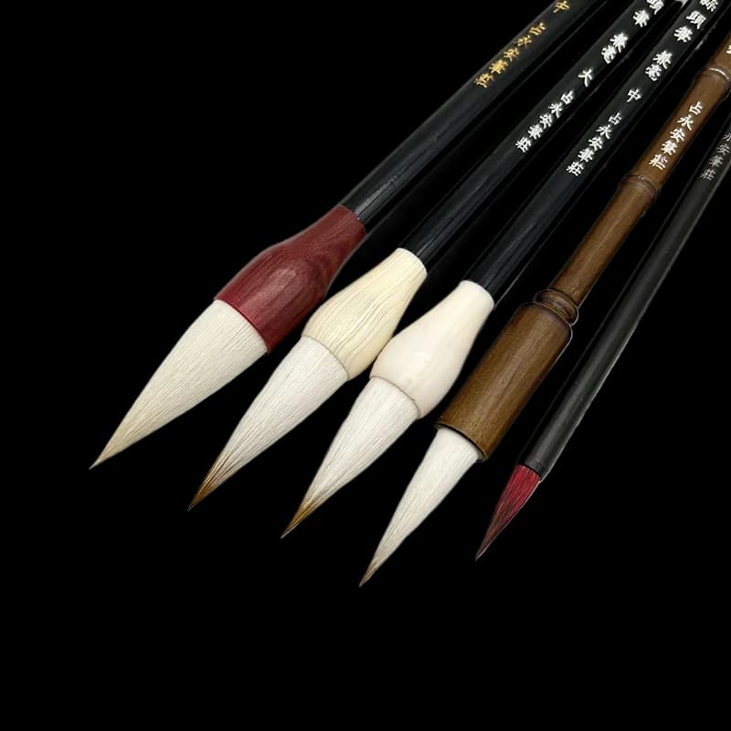 Wolf Woolen Hair Calligraphy Brush Peony Chinese Painting Brushes Set Flowers Birds Landscape Painting Garlic Brush Beginners