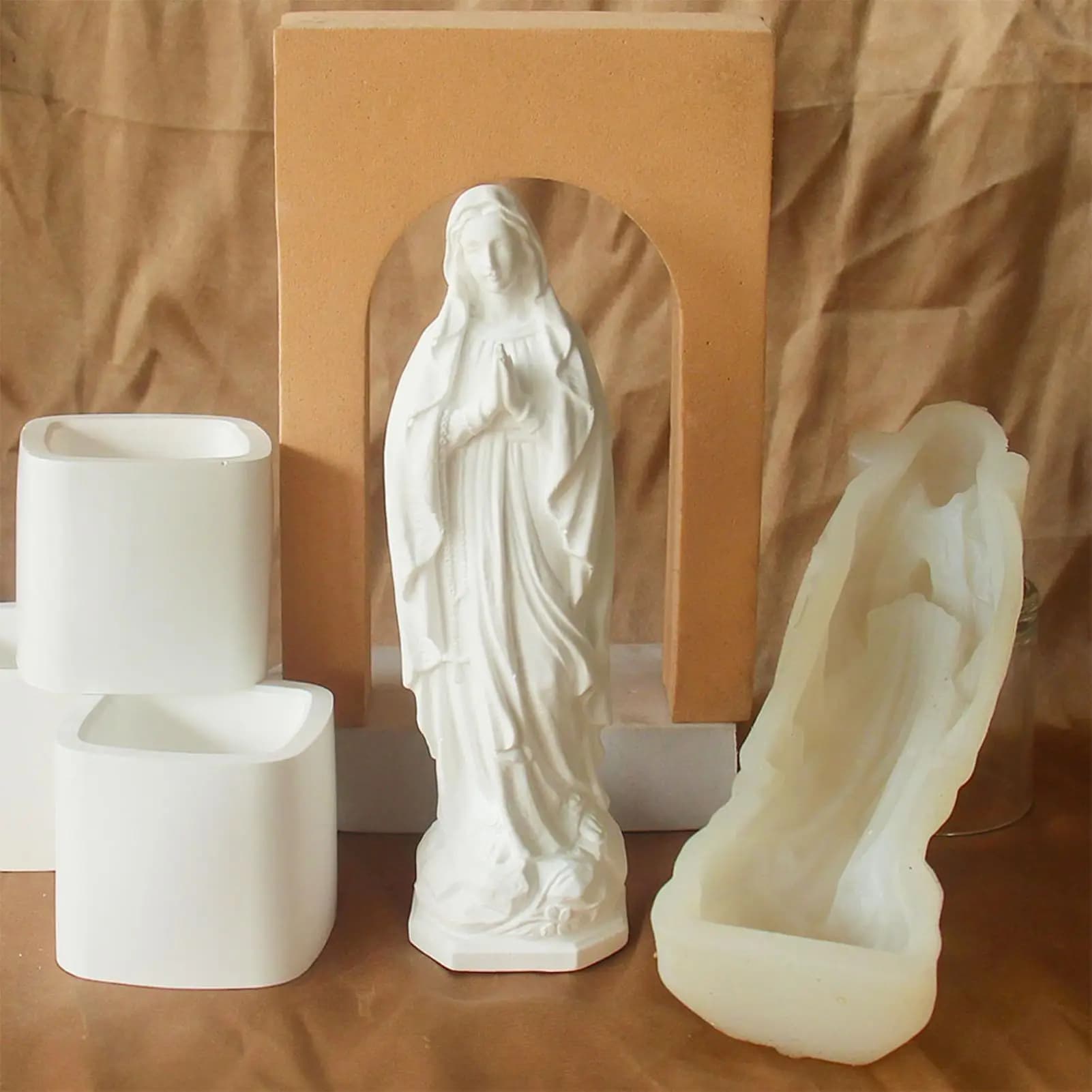 Silicone Mary Statue Molds - Religious Christmas Decor Craft Supplies for DIY Candle/Soap Making, Party Favors & Home Decor