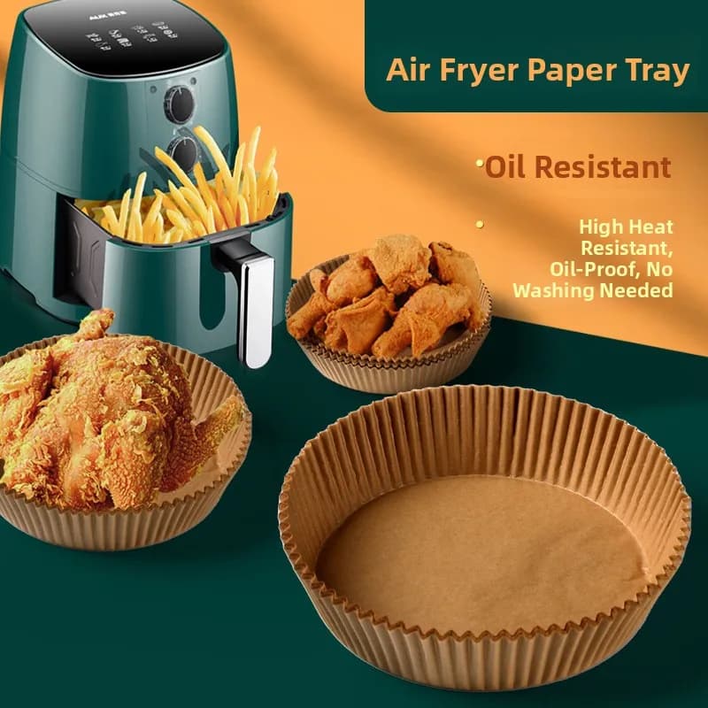 Air Fryer Special Use Paper Silicone Baking Mat Disposable Home Use Oven Baking Pad Oil Absorption Paper Tray