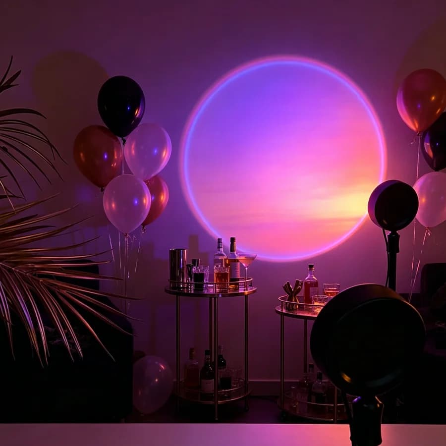 Lampada Proiettore Tramonto Intelligente Tuya, Faretto LED RGB con App Smart Life e Telecomando IR per Feste, Fotografia e Illuminazione Notturna Decorativa
