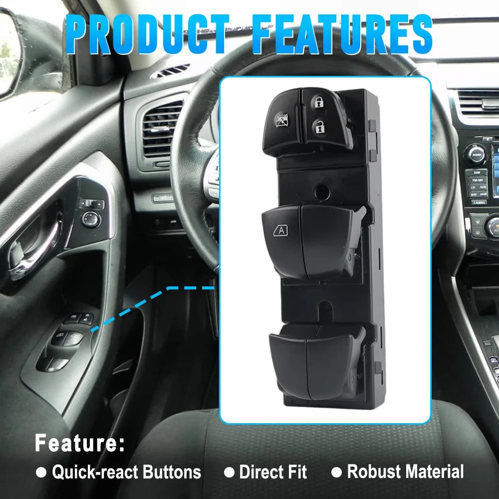 Master Power Window Control Switch for NISSAN ALTIMA FRONTIER LEAF ROGUE SENTRA 2013 2014 2015 2016 2017 2018 25401-3TA5A