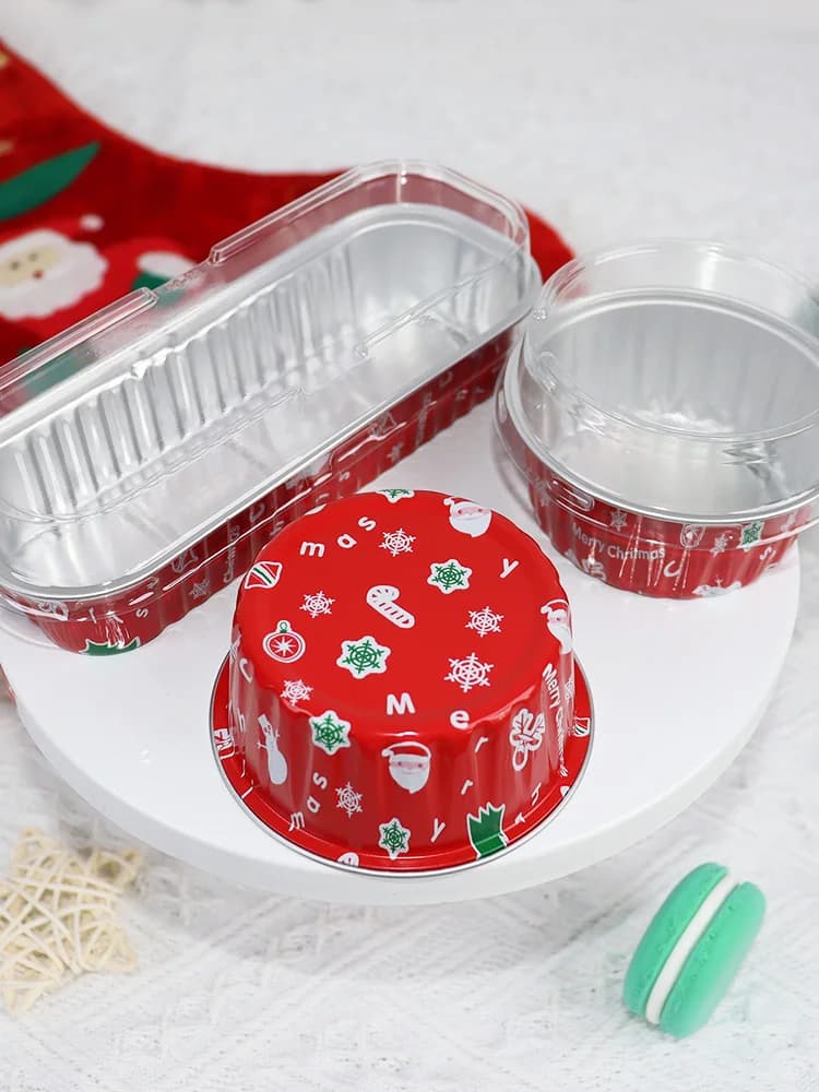Cisas Baking Pudding Cup Foglio di alluminio Torta di carta per friggitrice ad aria Dert Box Pasticceria Reticolo Utensili da cucina