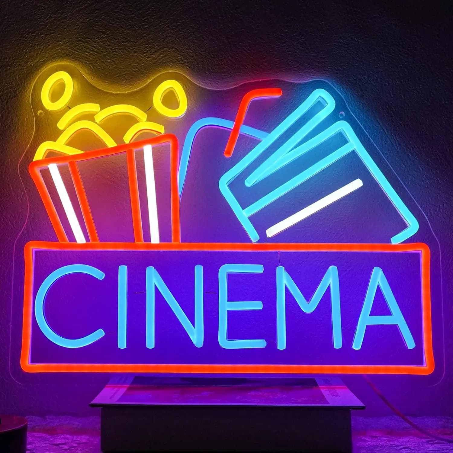 Insegna al neon per cinema Alimentata tramite USB LED dimmerabile Luce al neon islamica a LED per la casa Bar Film Night Party Man Cave Film Room Decorazione da parete