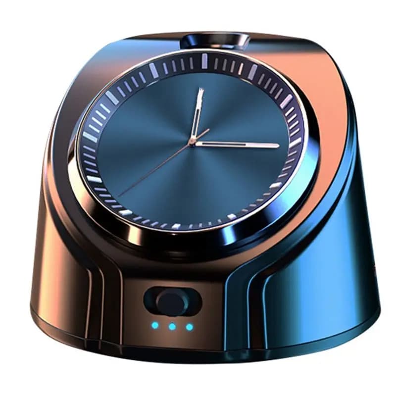 A19Q-Diffusore di oli essenziali per purificatore d'aria per auto, ricaricabile, per auto e SUV, con funzione di orologio e luce notturna