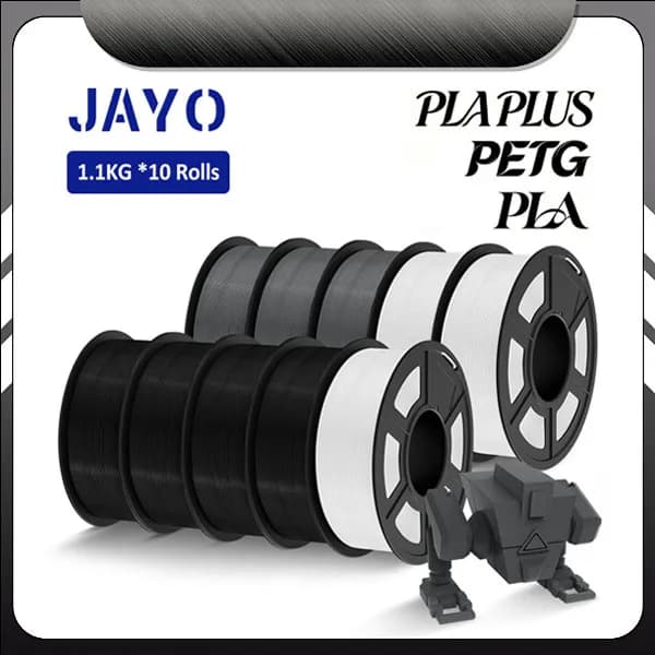 JAYO PLA/PLA Plus/PETG 3D Printer Filament 1.75MM 10 Rolls/set 3D Printing Materials Neatly Wound for FDM DIY Gift Material